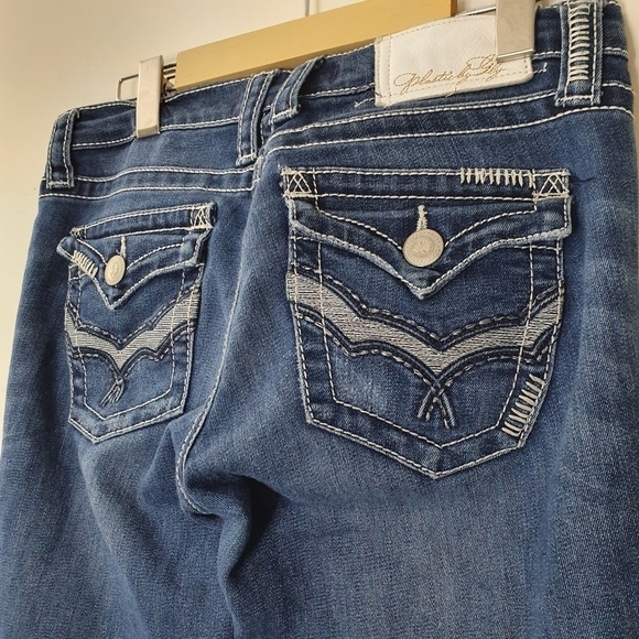 Plastic By Gly Y2K Denim Low Rise Bootcut Jeans - Picture 4 of 7